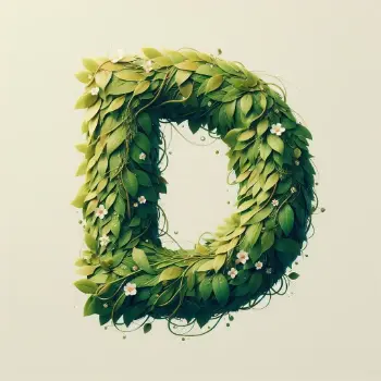 Eco Typography Effect Letter D-2