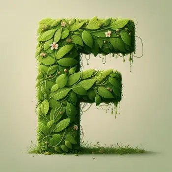 Eco Typography Effect Letter F-2