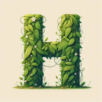 Eco Typography Effect Letter H-3