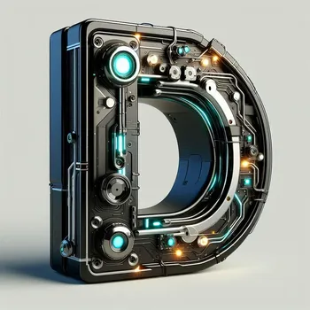 Futuristic Letter D-3