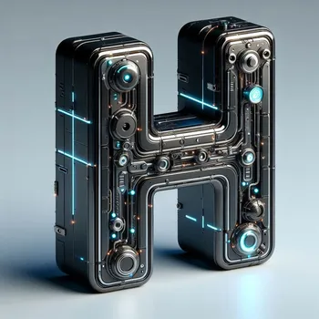 Futuristic Letter H-2