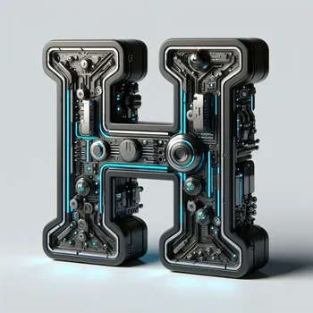 Futuristic Letter H-3