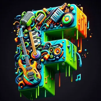 Music Graffiti Letter F-4