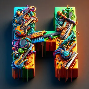 Music Graffiti Letter H-2