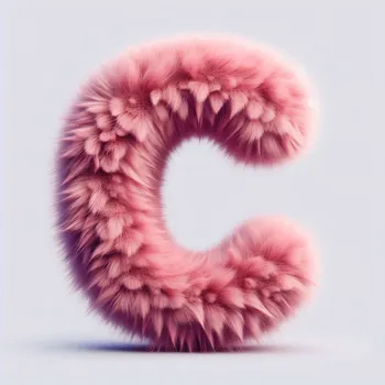 Pink Fur Effect Letter C-1