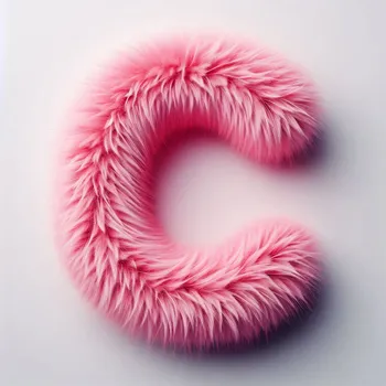 Pink Fur Effect Letter C-2