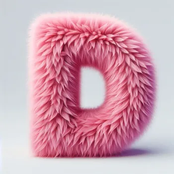 Pink Fur Effect Letter D-2