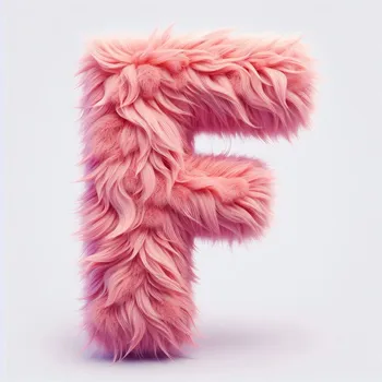 Pink Fur Effect Letter F-1