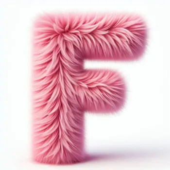 Pink Fur Effect Letter F-4