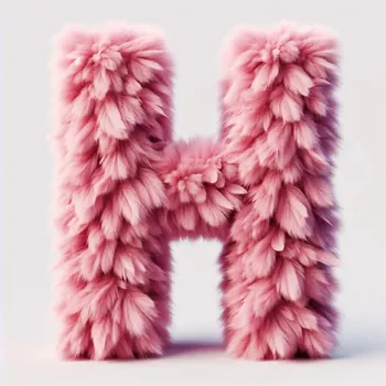 Pink Fur Effect Letter H-1