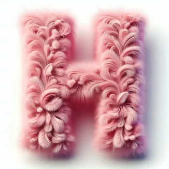 Pink Fur Effect Letter H-2