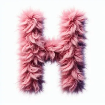 Pink Fur Effect Letter H-3