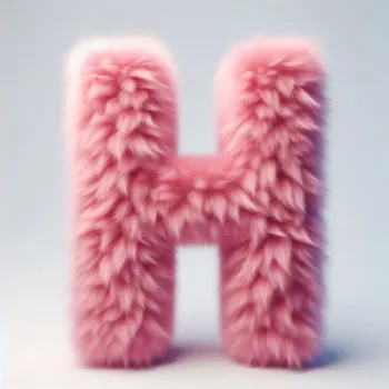 Pink Fur Effect Letter H-4