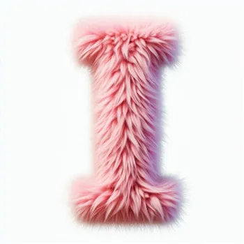 Pink Fur Effect Letter I-3