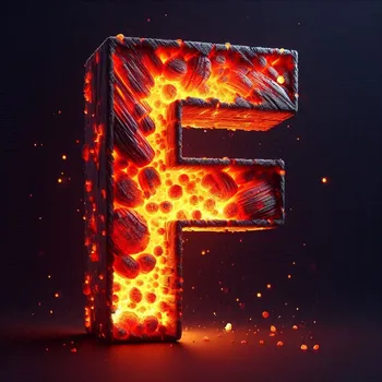 Radiant Ember Letter F-3