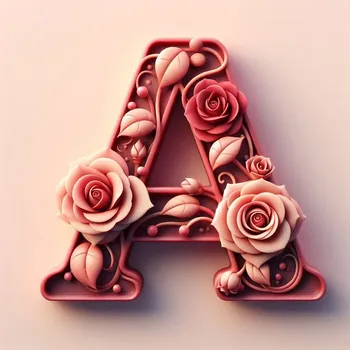 Rose Flower Letter A-1