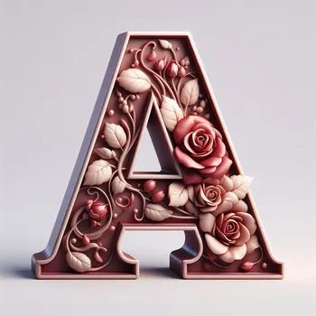 Rose Flower Letter A-3