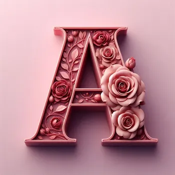 Rose Flower Letter A-4