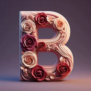 Rose Flower Letter B-1