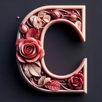 Rose Flower Letter C-1