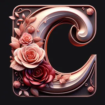 Rose Flower Letter C-2