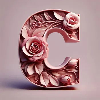 Rose Flower Letter C-3