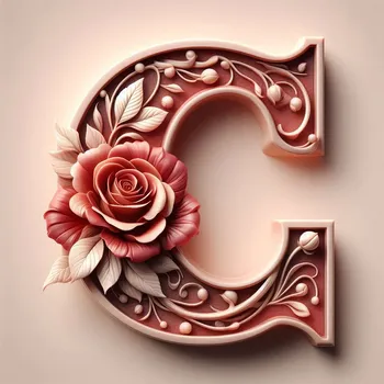 Rose Flower Letter C-4