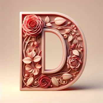 Rose Flower Letter D-1