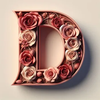 Rose Flower Letter D-2