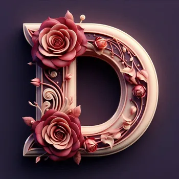 Rose Flower Letter D-3