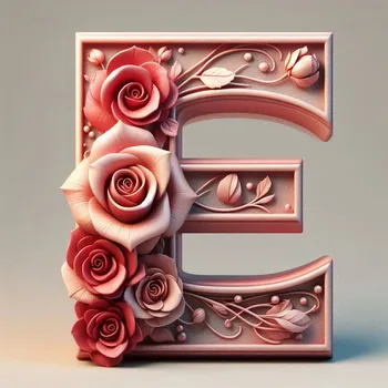 Rose Flower Letter E-1