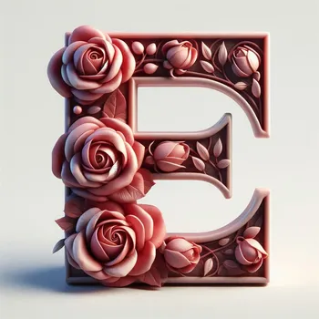 Rose Flower Letter E-2