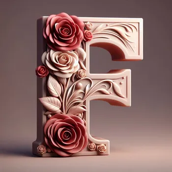 Rose Flower Letter F-1