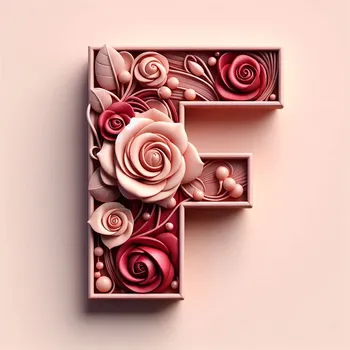 Rose Flower Letter F-2