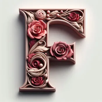 Rose Flower Letter F-3