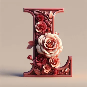 Rose Flower Letter I-2