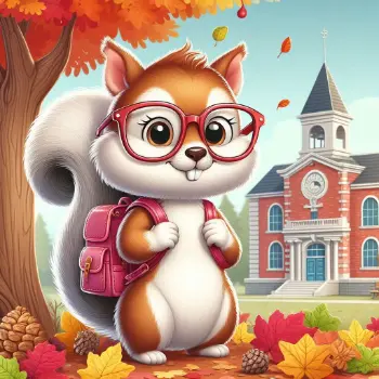 Squirrel Cartoon-School-1