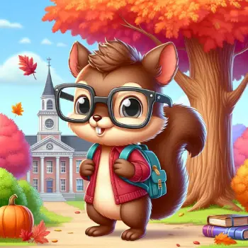 Squirrel Cartoon-School-2