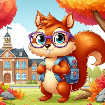 Squirrel Cartoon-School-3