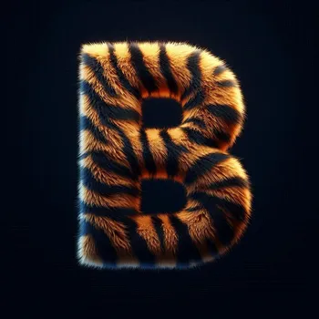 Tiger Skin Fur Effect Letter B-2