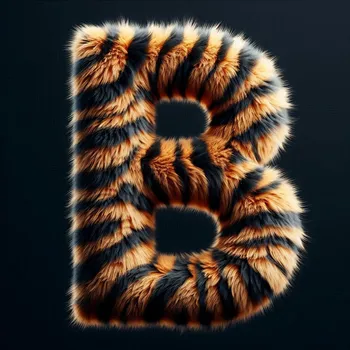 Tiger Skin Fur Effect Letter B-4