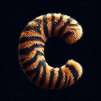 Tiger Skin Fur Effect Letter C-1