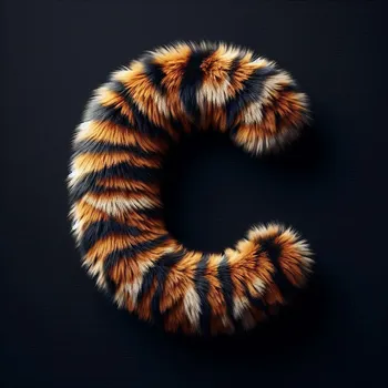 Tiger Skin Fur Effect Letter C-2