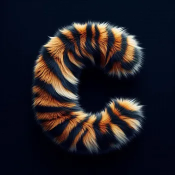 Tiger Skin Fur Effect Letter C-3