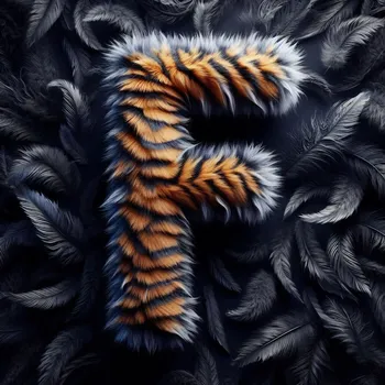 Tiger Skin Fur Effect Letter F-1