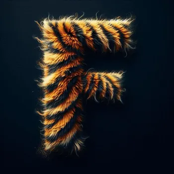 Tiger Skin Fur Effect Letter F-3