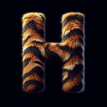 Tiger Skin Fur Effect Letter H-2