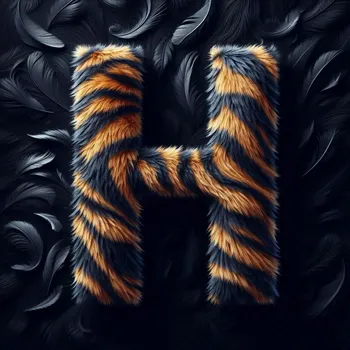 Tiger Skin Fur Effect Letter H-3