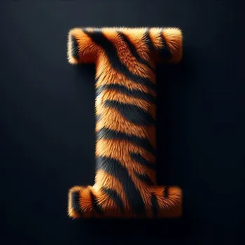 Tiger Skin Fur Effect Letter I-1