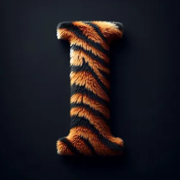 Tiger Skin Fur Effect Letter I-2